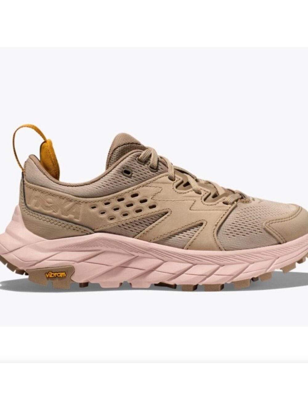 HOKA One One Anacapa Breeze Low Sneakers in Oxford Tan/Peach Whip